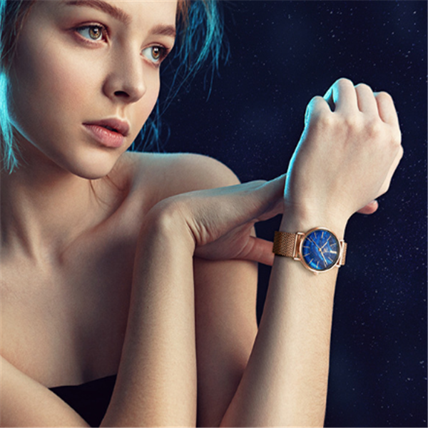 Women's Starry Sky Watch with Mesh Band
