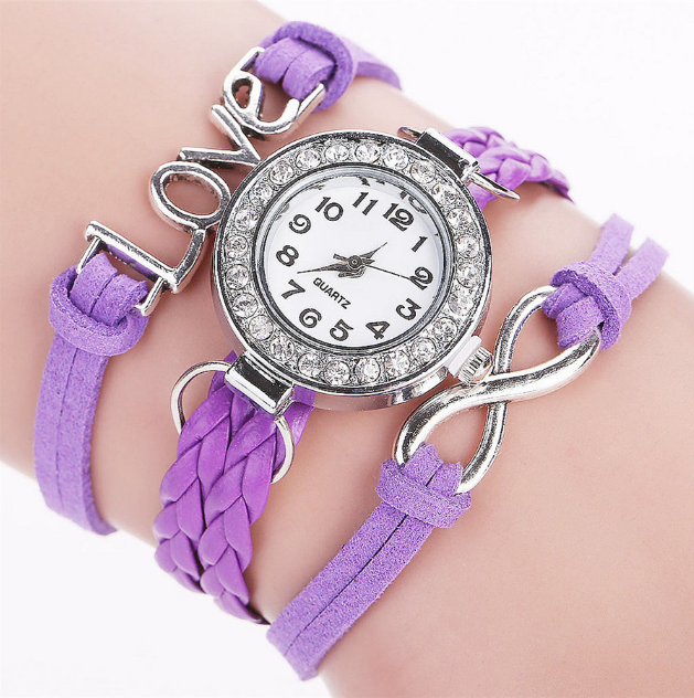 Women's Diamond-Studded Circle Bracelet Watch