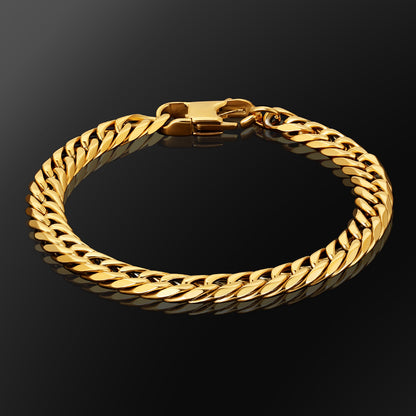 8mm Stainless Steel Hexagonal Cuban Bracelet for Men