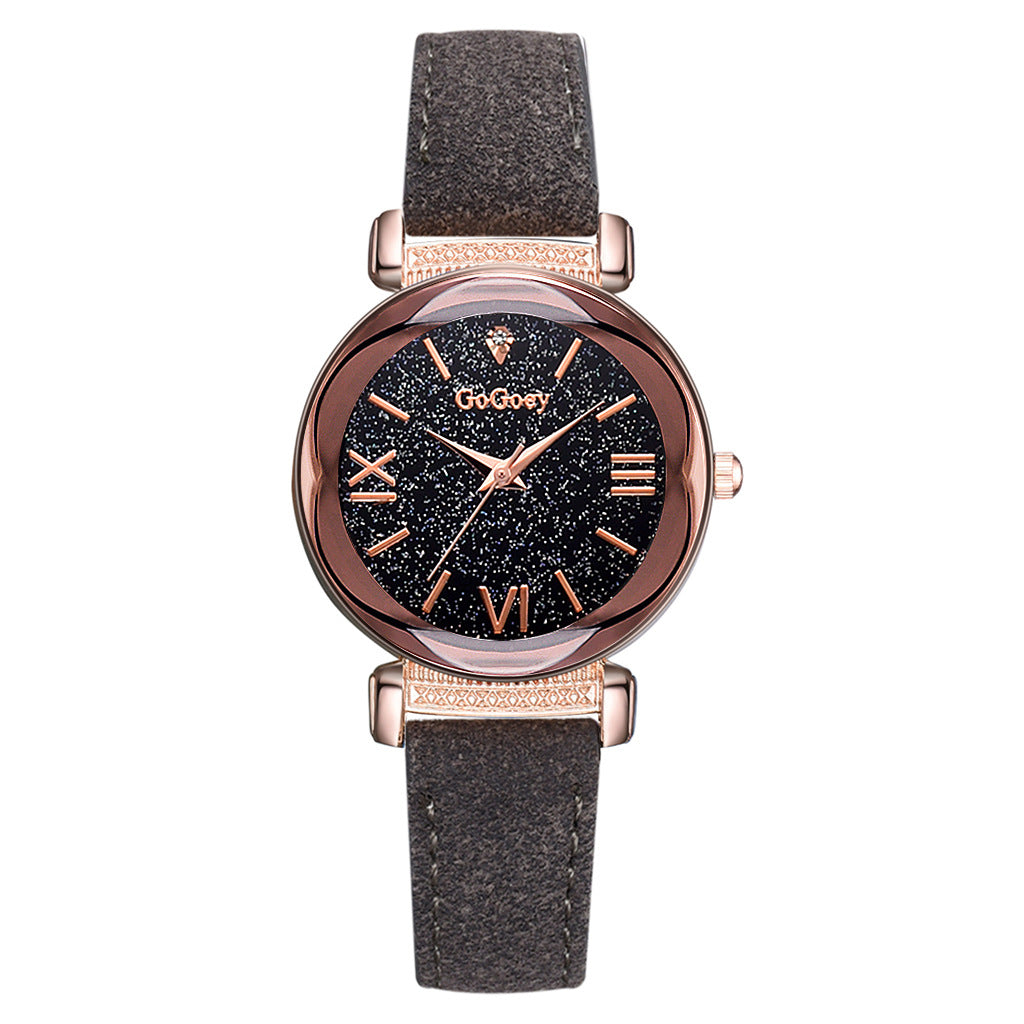 Starry Sky Women's Quartz Watch with Diamond Accents