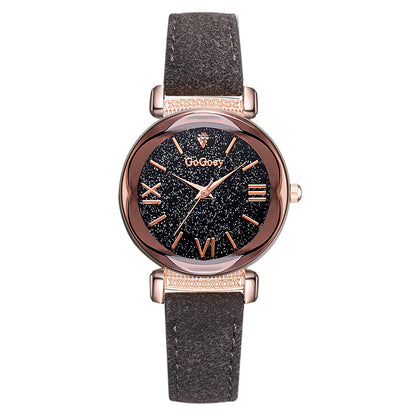 Starry Sky Women's Quartz Watch with Diamond Accents