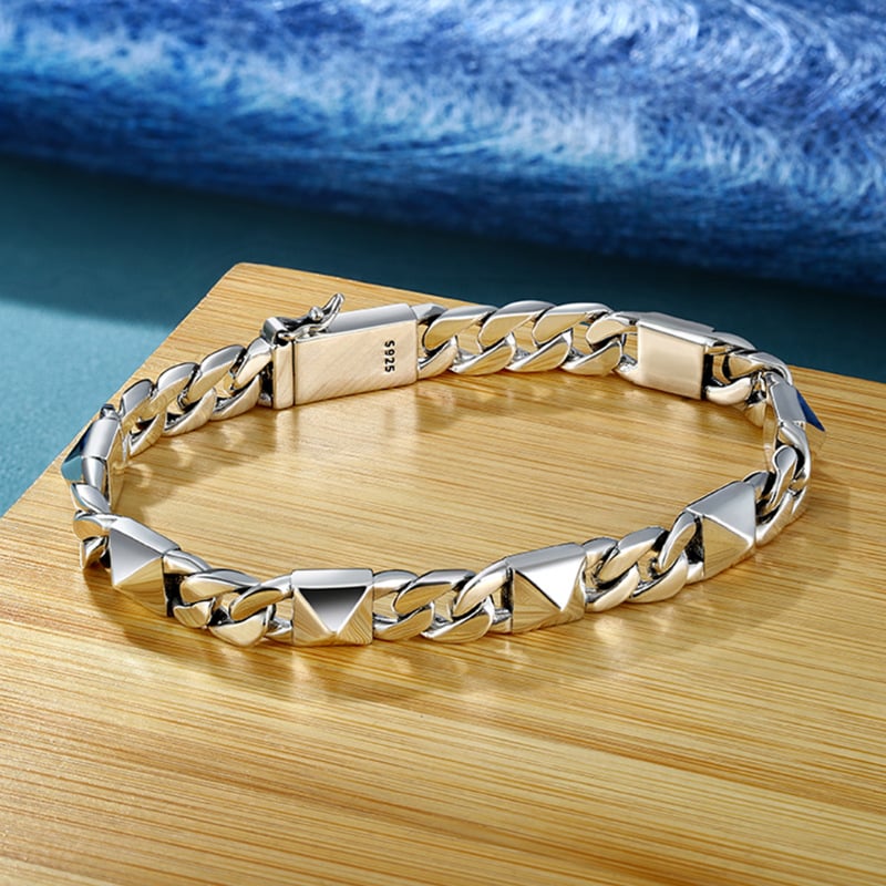 Wind Willow Nail Fashion Cuban Bracelet with Safety Buckle