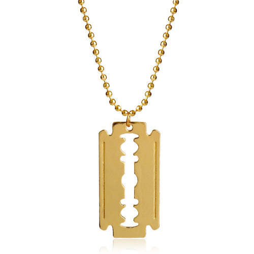 Men's Hip-Hop Alloy Blade Pendant Razor Necklace