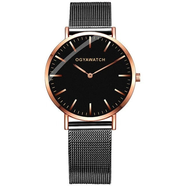 New OGY Mesh Band Watch - Slim, Stylish Quartz Timepiece