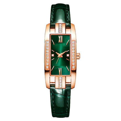 Trendy Women's Diamond-Studded Square Watch