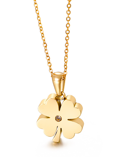 Personalized Four-Leaf Clover Necklace