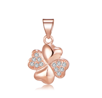 925 Silver Four Leaf Clover Micro-Paved Necklace