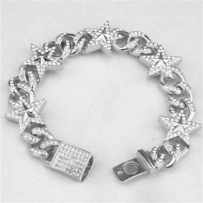 Hipster Five-Pointed Star Cuban Link Bracelet