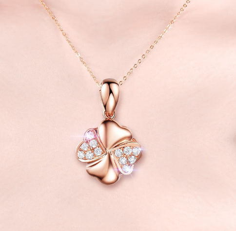925 Silver Four Leaf Clover Micro-Paved Necklace