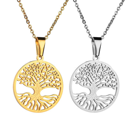 Stainless Steel Tree of Life Pendant Necklace