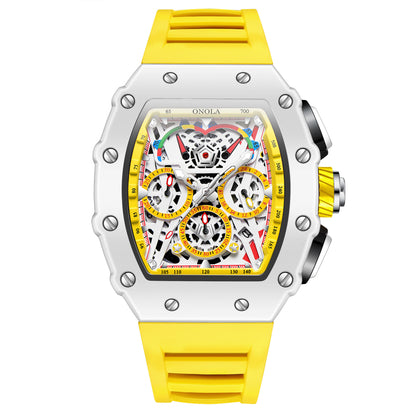ONOLA Stylish Waterproof Quartz Men's Watch with Silicone Band