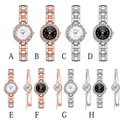 Women's Quartz Watch and Bracelet Set (Two Pieces)
