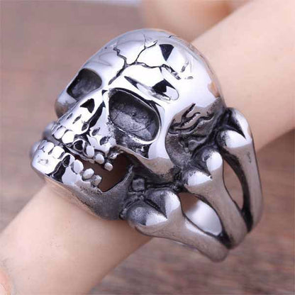 Korean Fashion Punk Skull Men's Stainless Steel Ring