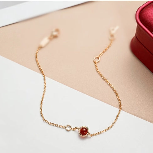 S925 Silver Bracelet with Pearl and Gemstone Accents