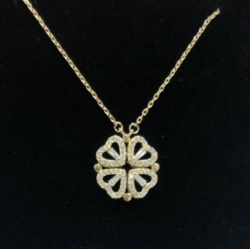 Heart-to-Heart Four-Leaf Clover Necklace