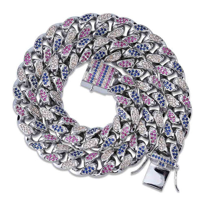 Rainbow Jewelry Miami Cuban Link Necklace for Men