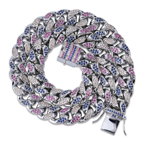 Rainbow Jewelry Miami Cuban Link Necklace for Men