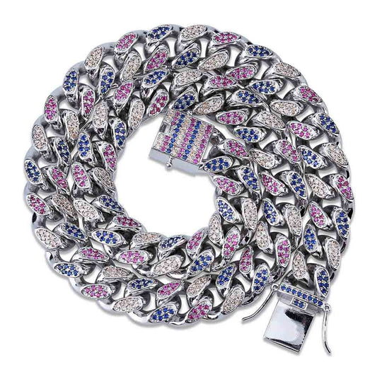Rainbow Jewelry Miami Cuban Link Necklace for Men