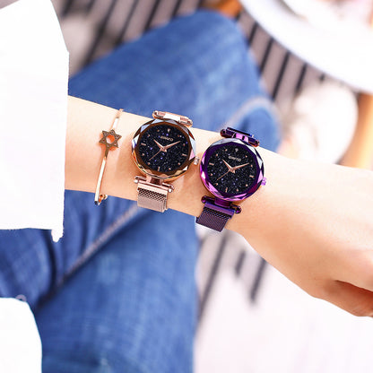 Starry Sky Women's Quartz Watch with Mesh Band
