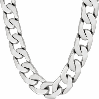 LIFETIME JEWELRY 11.5mm Flat Cuban Link Chain Necklace for Men 24k Real Gold Plated (20 inches White Gold)