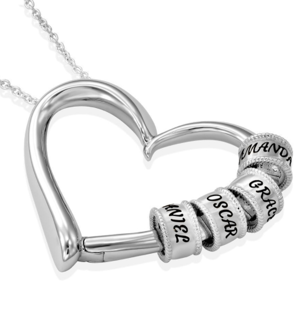 Heart Love Beaded Pendant Necklace,