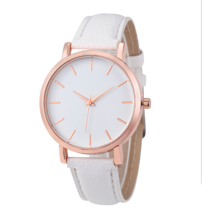Women's Quartz Watch with Leather Strap - Casual Simple