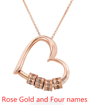Heart Love Beaded Pendant Necklace,