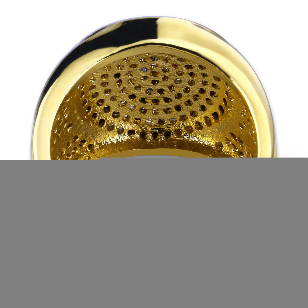 118K Gold Plated Hip Hop Ring with Zircon Stones