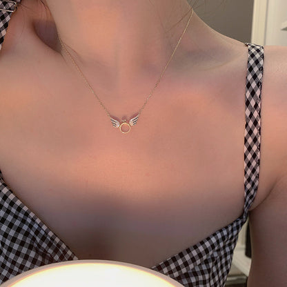 14K Gold Plated S925 Silver Angel Wing Necklace