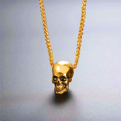 Punk Skull Pendant, Vintage Hip Hop Necklace