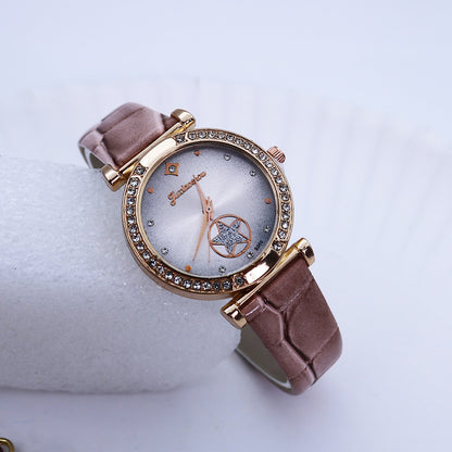 Fashionable Quartz Watch with Rhinestones for Women
