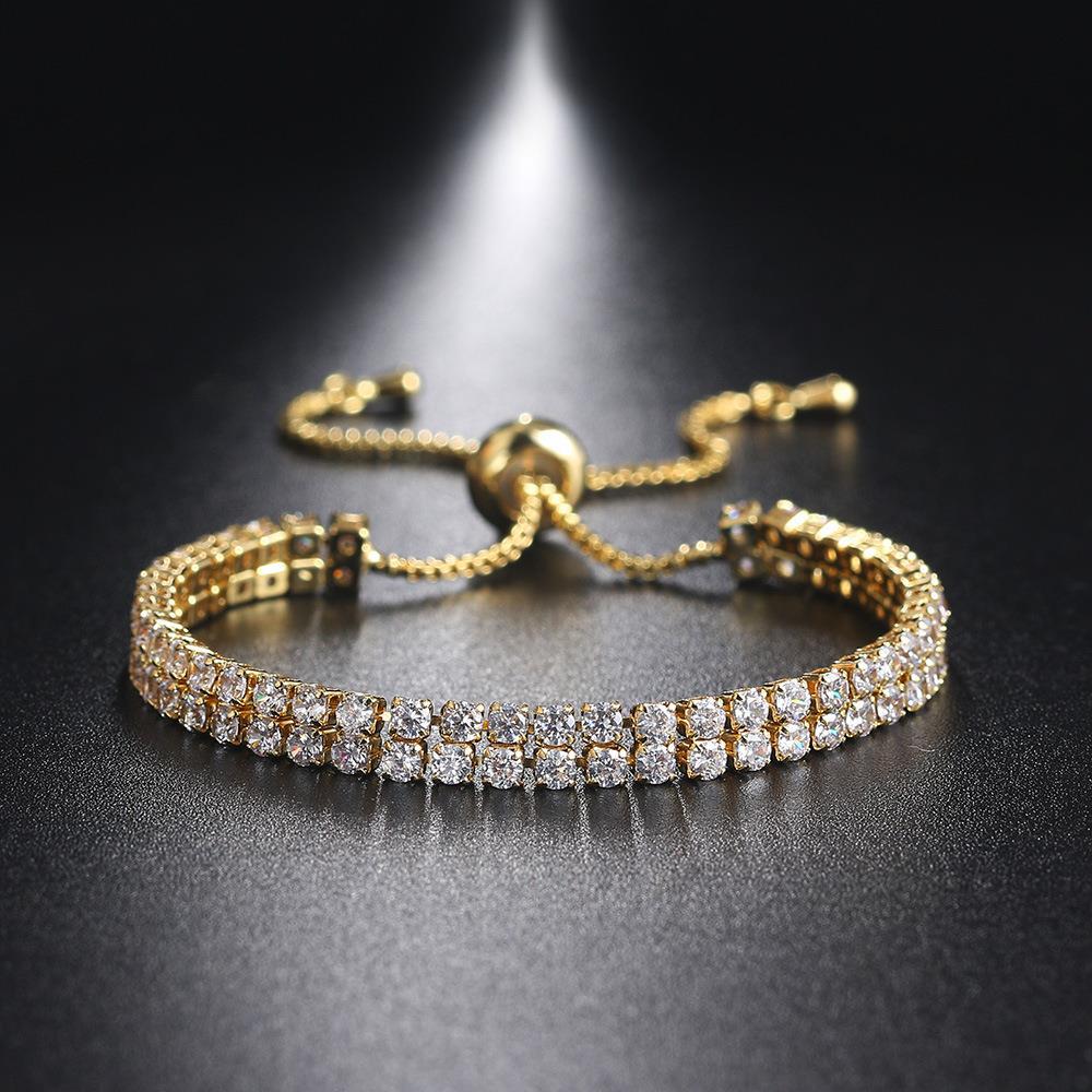 Double Row Zircon Rhinestone Bracelet for Women