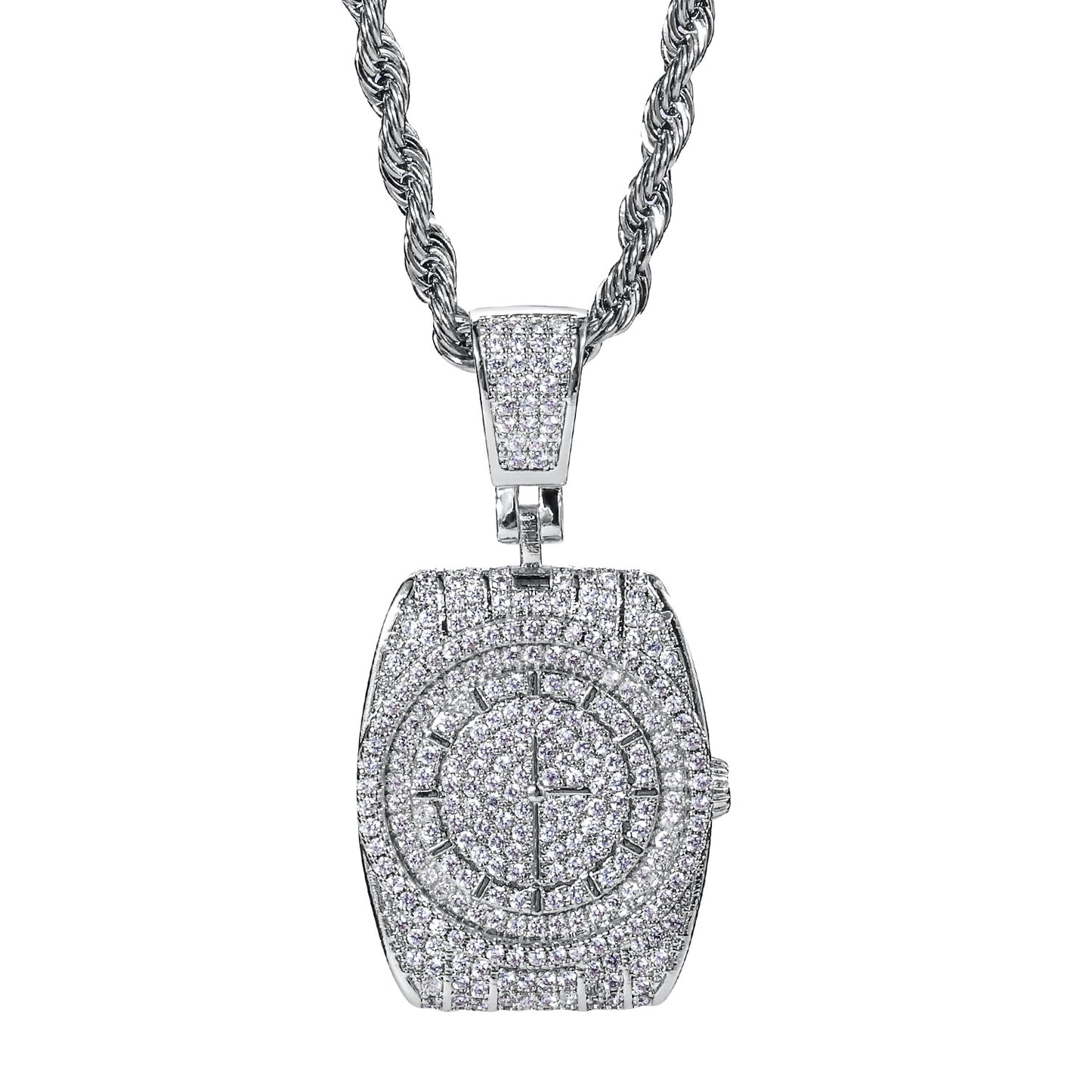 Hip Hop Watch Pendant Necklace