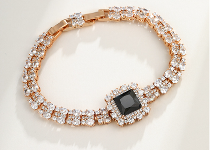 Square Micro Inlaid Zirconium Buckle Bracelet