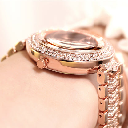GEDI Women's Retro Diamond-Studded Steel Watch