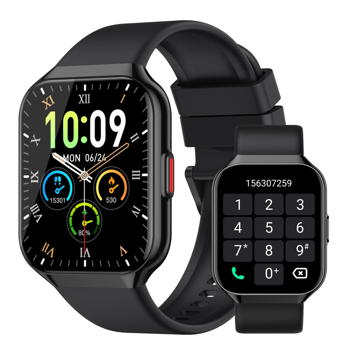 Smart Watch 1.96" HD Smartwatches for Men Women (Answer/Make Calls) IP68 Waterproof Fitness Watch Heart Rate/Sleep/SpO2 Monitor Fitness Tracker with 113+ Sport Modes for iOS/Android (Black)