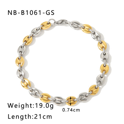 Hip Hop Style Stainless Steel Pig Nose Bracelet