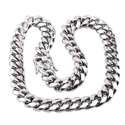 Men's Cuban Link Necklace with Dragon Head Clasp