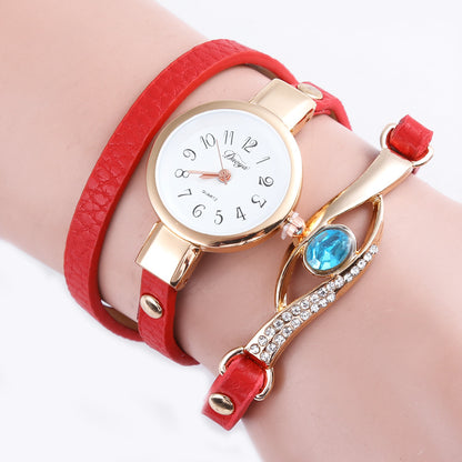 Blue Crystal Long Strap Quartz Bracelet Watch