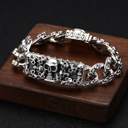 S925 Sterling Silver Men's Personalized Hip Hop Bracelet