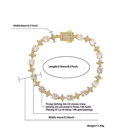 Personalized Zircon Tennis Necklace & Bracelet for Men – Hip Hop Style