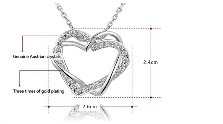 Heart-Shaped Pendant Necklace in Fashion Alloy Design