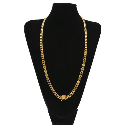 Men's Stainless Steel Cuban Chain Necklace with Clasp