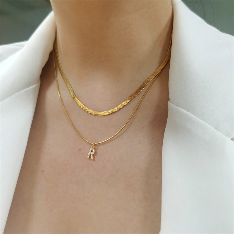 Hip Hop Round Snake Chain Necklace with Pendant Jewelry