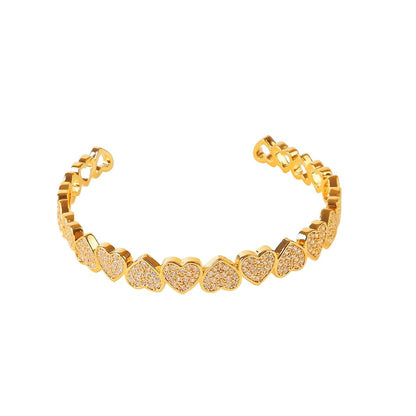 Real Gold Plated Hip Hop Love Bracelet for Men and Women