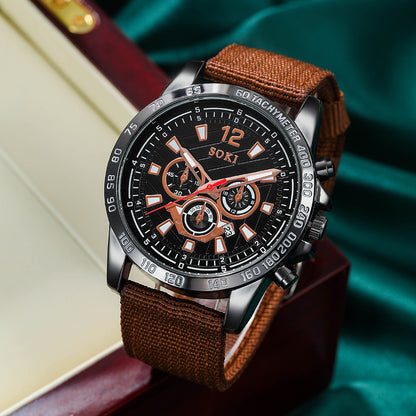 SOKI Stylish Minimalist Men's Quartz Watch with Roman Dial