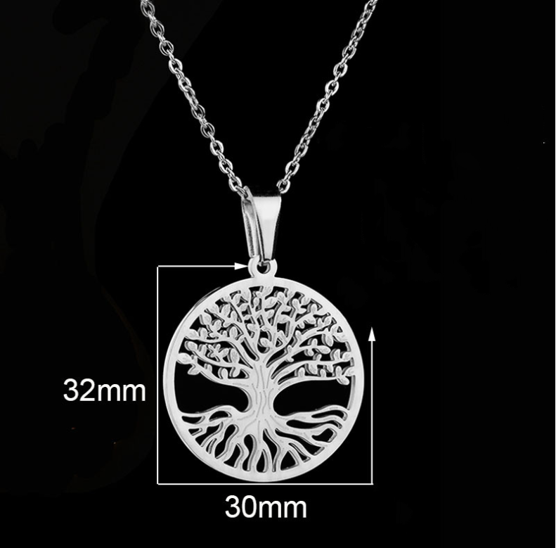 Stainless Steel Tree of Life Pendant Necklace