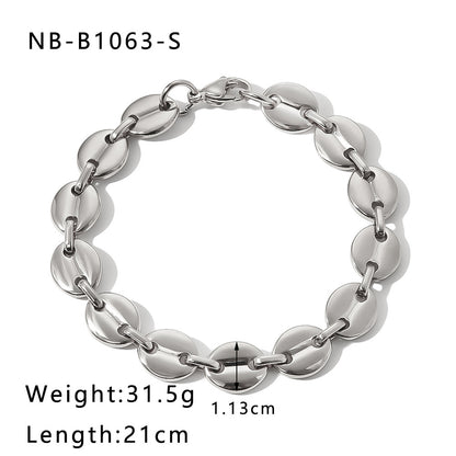 Hip Hop Style Stainless Steel Pig Nose Bracelet