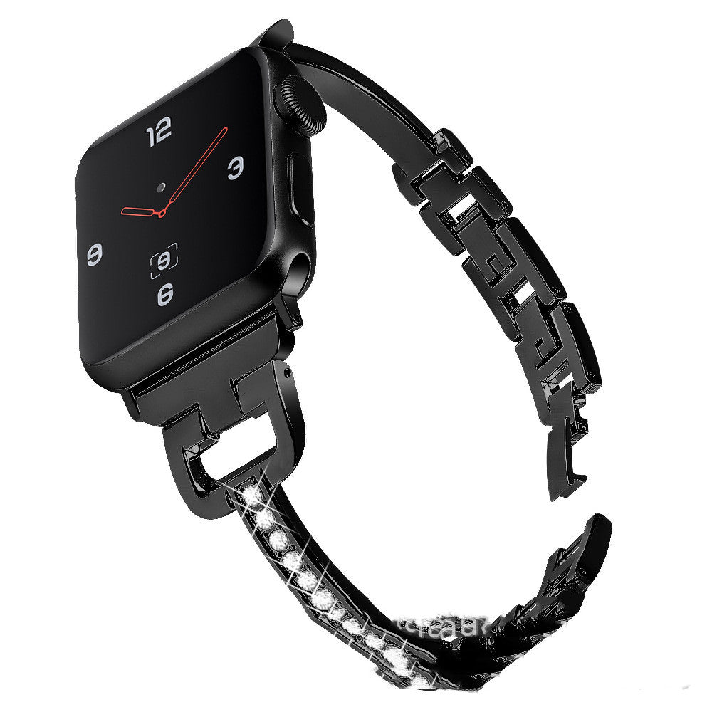 D-shaped Metal Diamond Strap for Apple Watch 12345