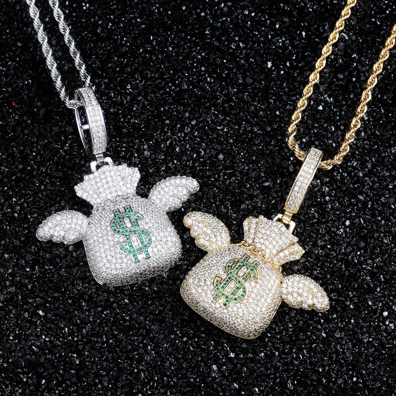 Trendy Hip-Hop Pendant Necklace with Zirconia Stones